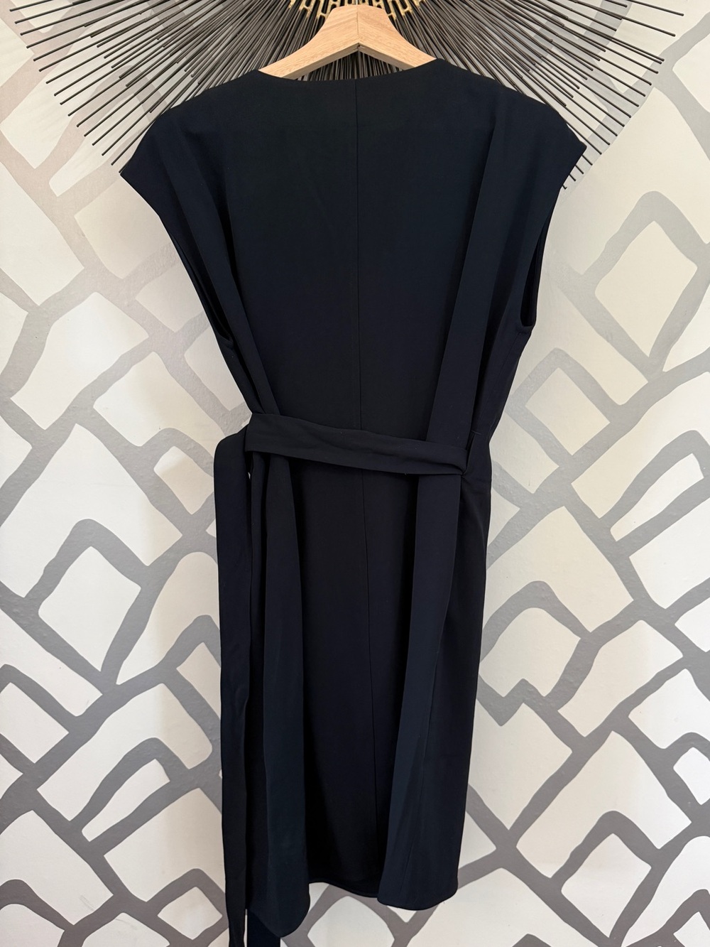 Everlane Black V-Neck Belted Mini Dress - Picture 3 of 7